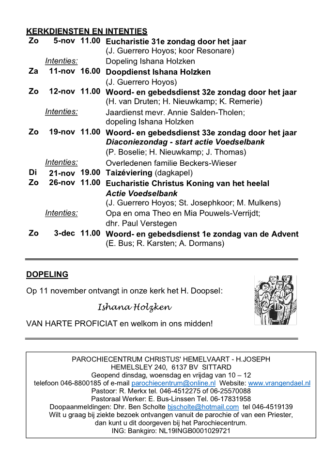 In deze uitgave heeft het parochieblad geen zesde pagina.
