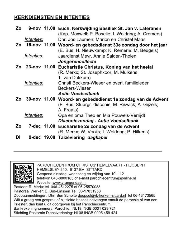 In deze uitgave heeft het parochieblad geen zesde pagina.