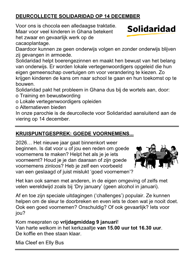 In deze uitgave heeft het parochieblad geen zesde pagina.