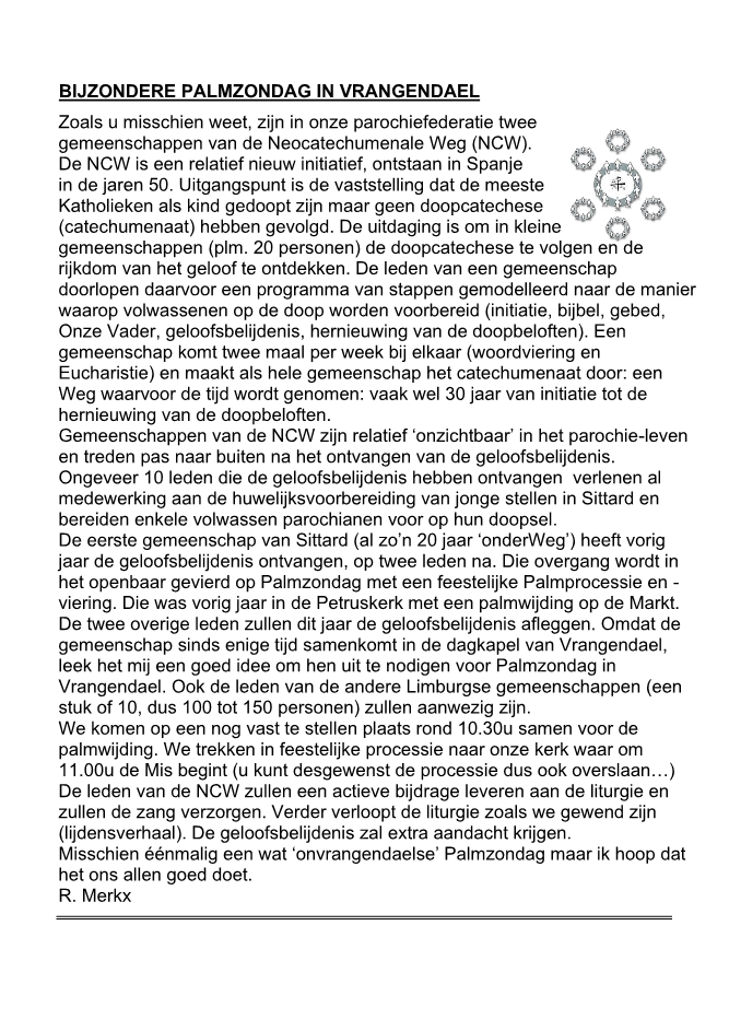 In deze uitgave heeft het parochieblad geen vijfde pagina.