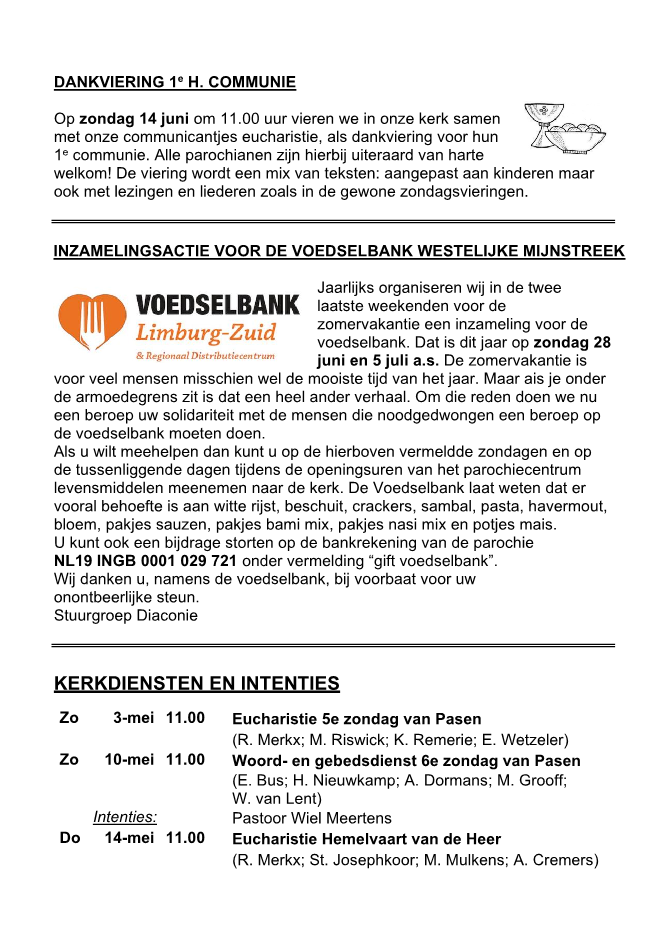 In deze uitgave heeft het parochieblad geen zevende pagina.