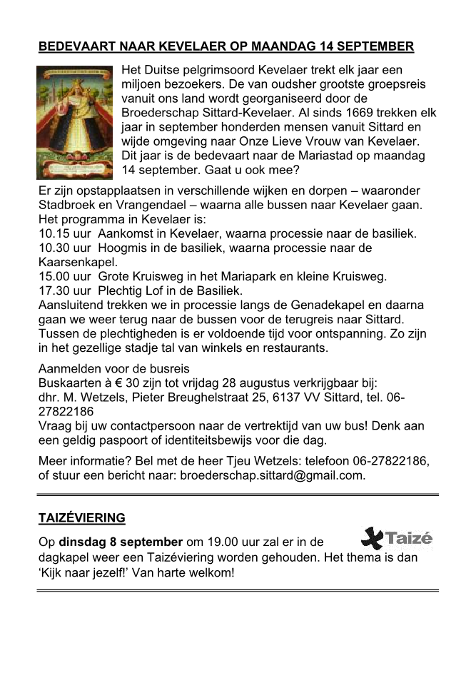 In deze uitgave heeft het parochieblad geen zesde pagina.