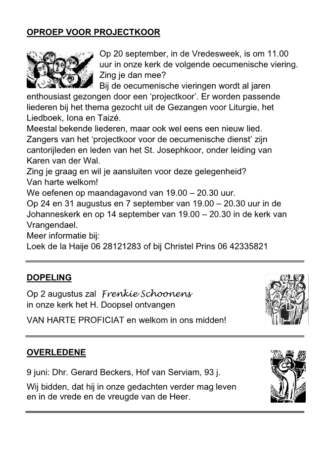 In deze uitgave heeft het parochieblad geen zevende pagina.